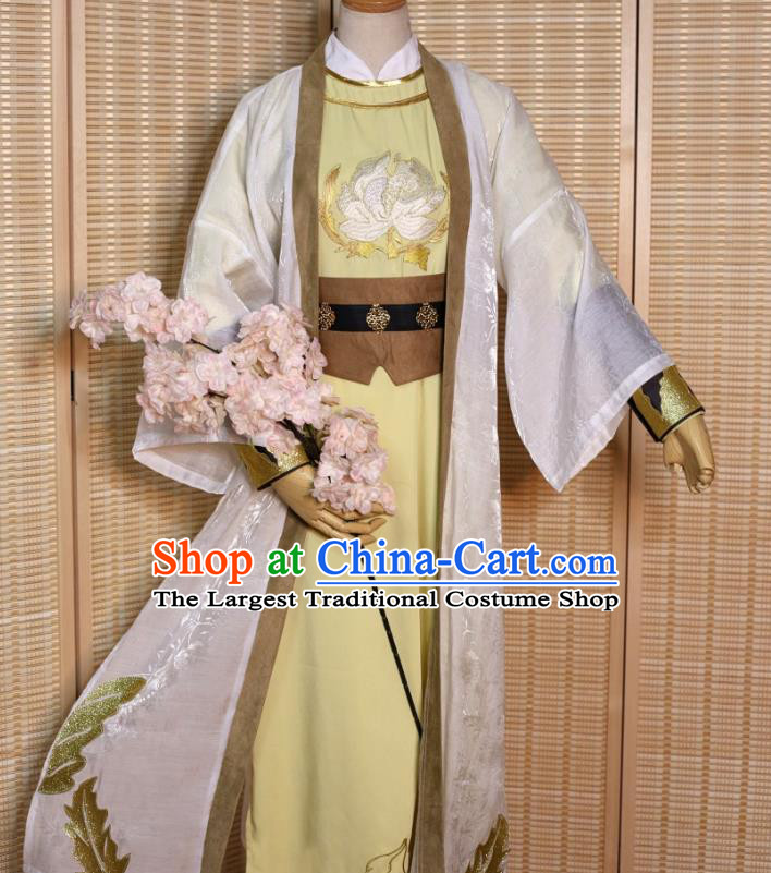 Chinese Cosplay Swordsman Jin Guangyao Apparels Ancient Knight Garment Costumes Tang Dynasty Chivalrous Male Clothing