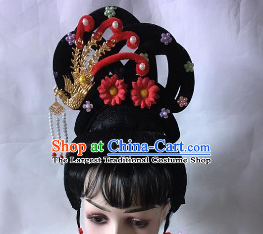 Chinese Classical Dance Hair Accessories Traditional Beijing Opera Fairy Wigs and Phoenix Hairpins Stage Performance Headdress