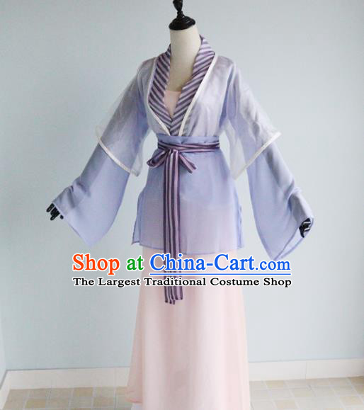 China Ancient Young Woman Garments Traditional Tang Dynasty Hanfu Dress Cosplay Drama Civilian Lady Du Bingyan Clothing