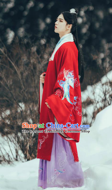 China Traditional Hanfu Garments Ming Dynasty Wedding Clothing Ancient Crown Prince Embroidered Apparels