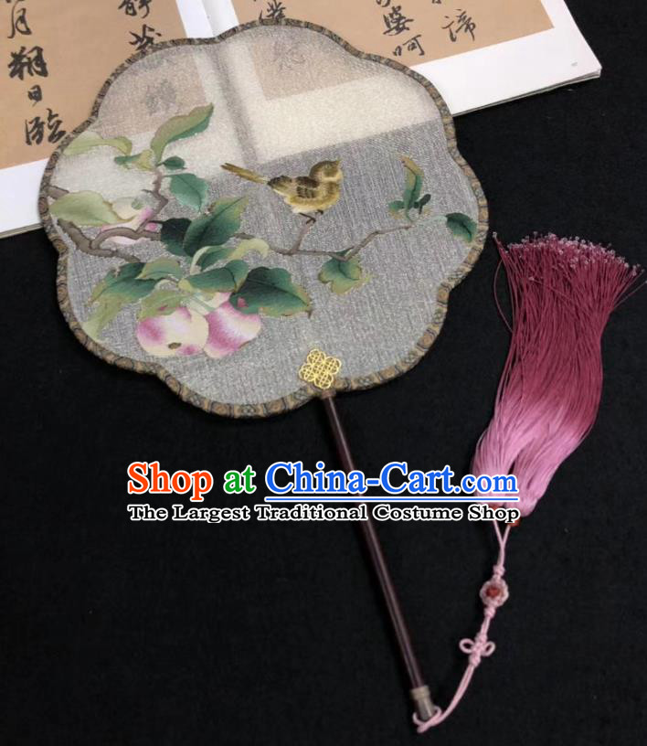 China Cheongsam Dance Kesi Fan Classical Palace Fan Handmade Double Side Suzhou Embroidered Fan Traditional Silk Fans