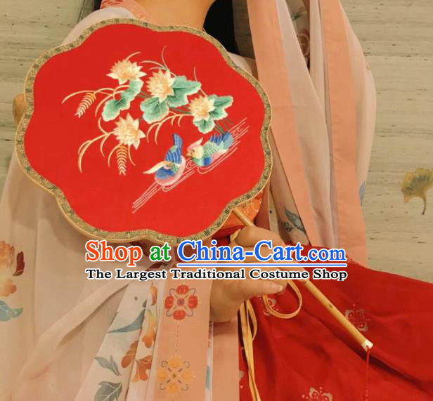 China Handmade Suzhou Embroidered Fan Traditional Wedding Silk Fans Hanfu Dance Fan Classical Double Side Palace Fan