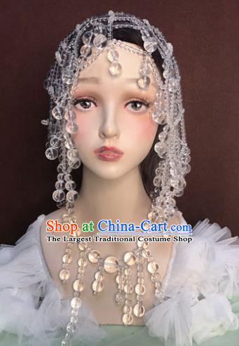 Top Cosplay Princess Beads Tassel Headdress Baroque Bride Hair Accessories Stage Show Hair Clasp