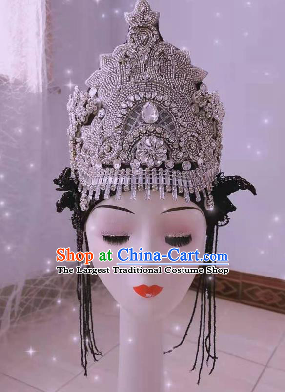 Top Brazil Parade Girl Crystal Headdress Halloween Cosplay Hair Accessories Catwalks Royal Crown Baroque Princess Top Hat