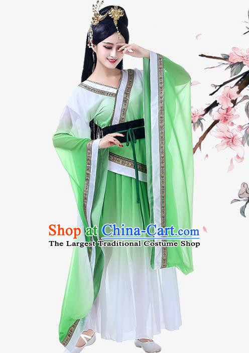Top Chinese Traditional Court Dance Green Dress Outfits Classical Fairy Performance Clothing Woman Classical Dance Garment Costume