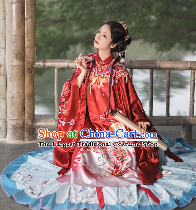Traditional China Ming Dynasty Imperial Madame Historical Clothing Ancient Noble Woman Hanfu Dress Garments