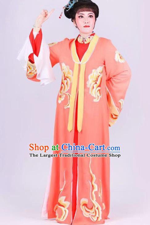Chinese Traditional Peking Opera Actress Pink Dress Shaoxing Opera Young Mistress Garment Beijing Opera Noble Lady Clothing
