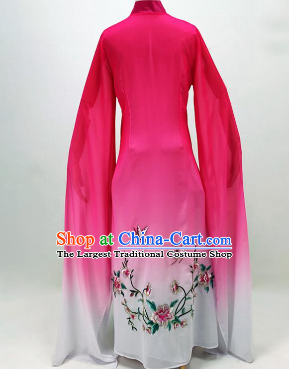 Chinese Traditional Peking Opera Hua Tan Rosy Dress Shaoxing Opera Actress Garment Beijing Opera Diva Clothing