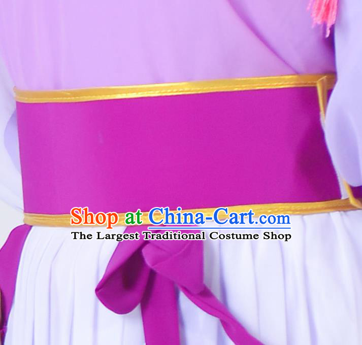 Chinese Traditional Peking Opera Diva Lilac Dress Shaoxing Opera Actress Garment Beijing Opera Young Beauty Clothing