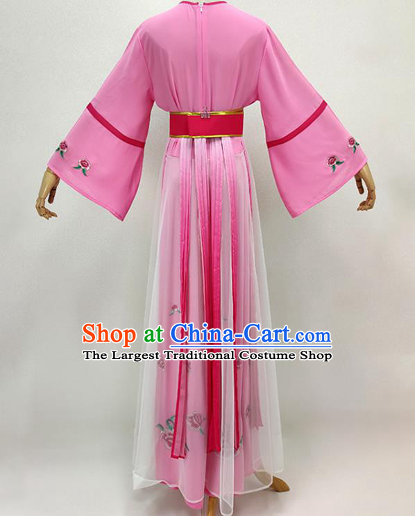 Chinese Beijing Opera Diva Clothing Traditional Peking Opera Hua Tan Pink Dress Shaoxing Opera Fairy Garment