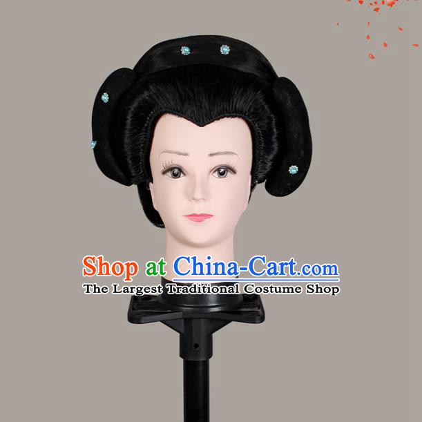 China Shaoxing Opera Actress Wigs Sheath Empress Hair Accessories Beijing Opera Diva Headwear