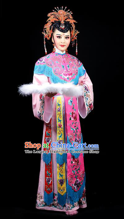 Chinese Beijing Opera Court Beauty Garment Shaoxing Opera Princess Clothing Traditional Peking Opera Hua Tan Pink Dress