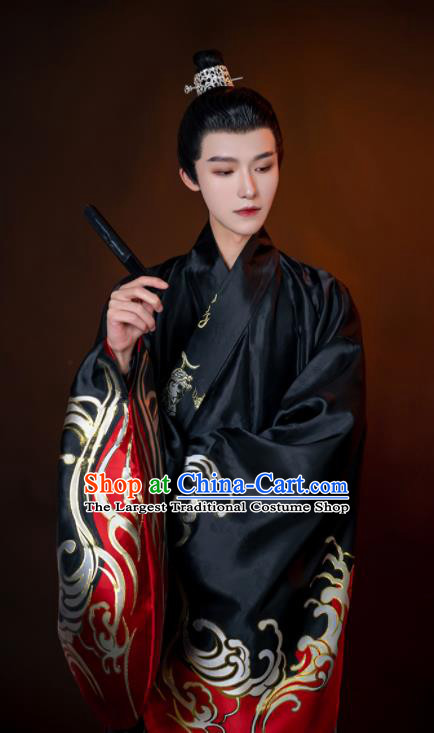 China Traditional Historical Garment Costumes Ancient Emperor Hanfu Robe Ming Dynasty Crown Prince Clothing Complete Set