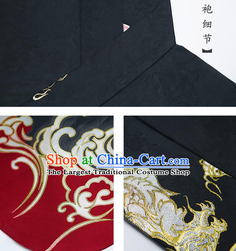 China Traditional Historical Garment Costumes Ancient Emperor Hanfu Robe Ming Dynasty Crown Prince Clothing Complete Set