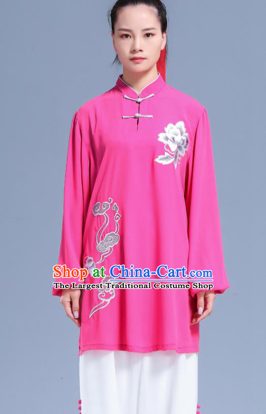 Professional Chinese Tai Ji Competition Clothing Martial Arts Rosy Outfits Tai Chi Performance Costumes Kung Fu Wushu Uniforms