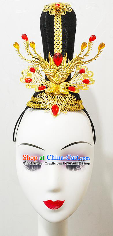 Chinese Beauty Dance Hair Accessories Court Dance Hairpieces Classical Dance Performance Wigs Chignon