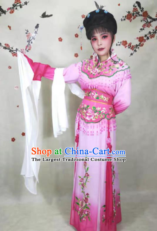 China Shaoxing Opera Hua Tan Uniforms Ancient Fairy Clothing Peking Opera Diva Costumes Beijing Opera Actress Pink Dress