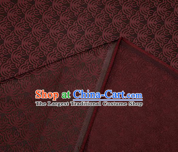 China Tang Suit Damask Classical Propitious Cloud Pattern Tapestry Traditional Hanfu Dress Silk Fabric Brown Brocade