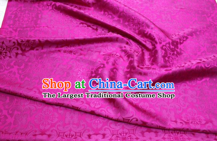 China Traditional Silk Fabric Tang Suit Jacquard Rosy Brocade Material Classical Plum Pattern Cheongsam Tapestry Satin Damask