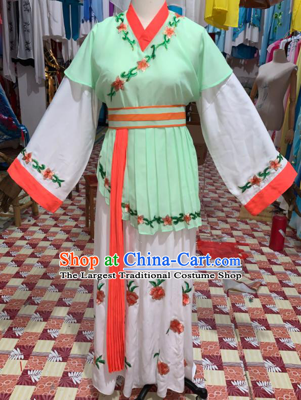 China Traditional Peking Opera Xiaodan Clothing Ancient Servant Girl Garment Costumes Shaoxing Opera Young Lady Dress Outfits