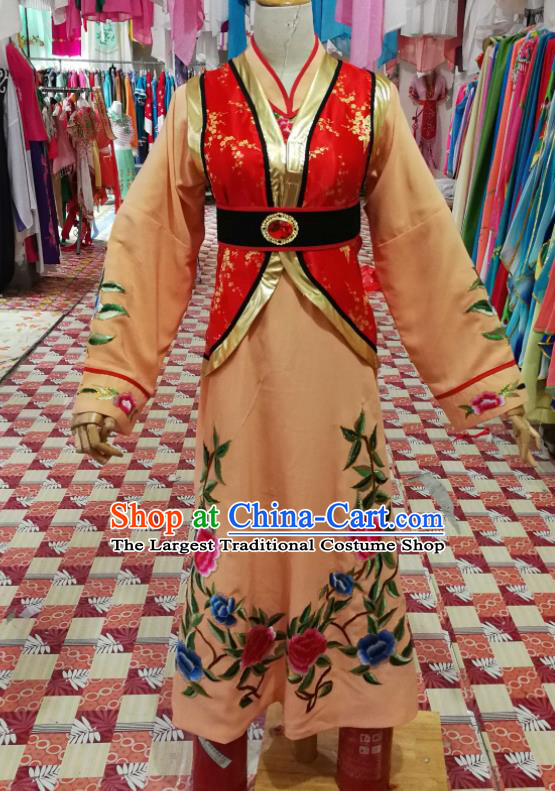 China Traditional Opera Jia Baoyu Clothing Shaoxing Opera Noble Childe Garment Costumes Beijing Opera Xiaosheng Orange Robe Uniforms