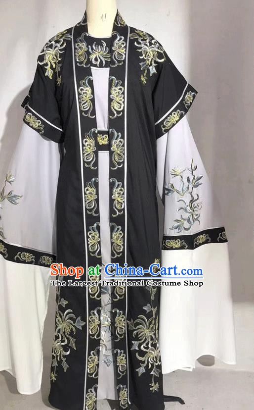 China Beijing Opera Xiaosheng Grey Robe Uniforms Traditional Shaoxing Opera Noble Childe Clothing Opera Prince Garment Costume