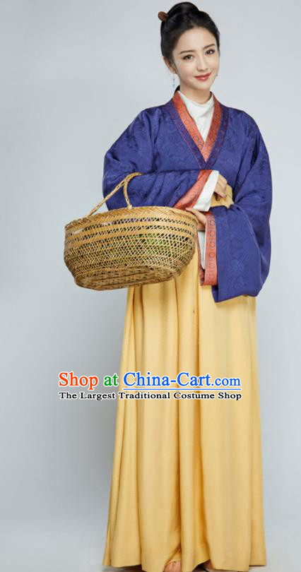 China Traditional Drama Luo Fu Replica Garment Costumes Ancient Young Beauty Clothing Han Dynasty Country Woman Dress