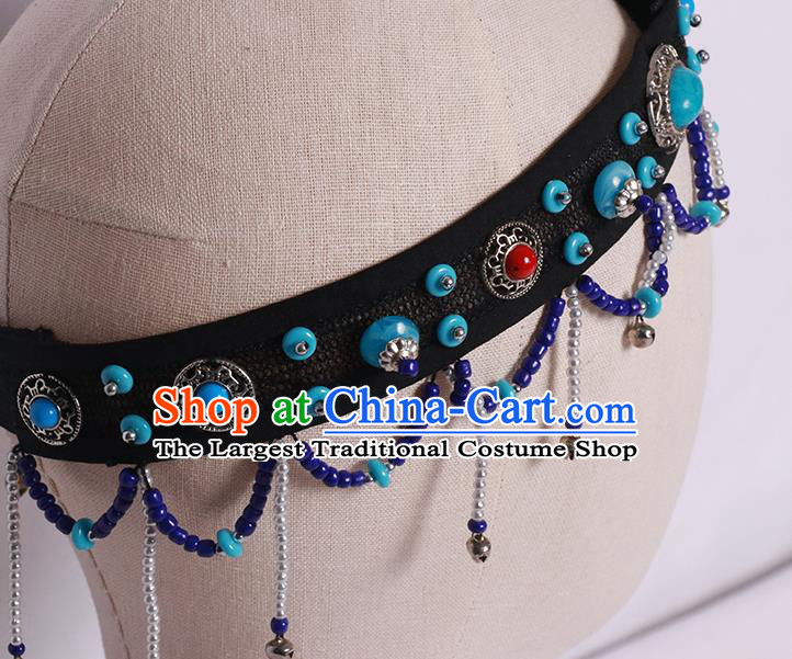 China Mongolian Minority Feather Hair Clasp Ethnic Stage Performance Hair Accessories Mongol Nationality Woman Dance Headpiece