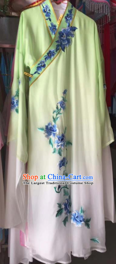 China Beijing Opera Xiaosheng Garment Costume Ancient Scholar Clothing Peking Opera Niche Embroidered Green Robe