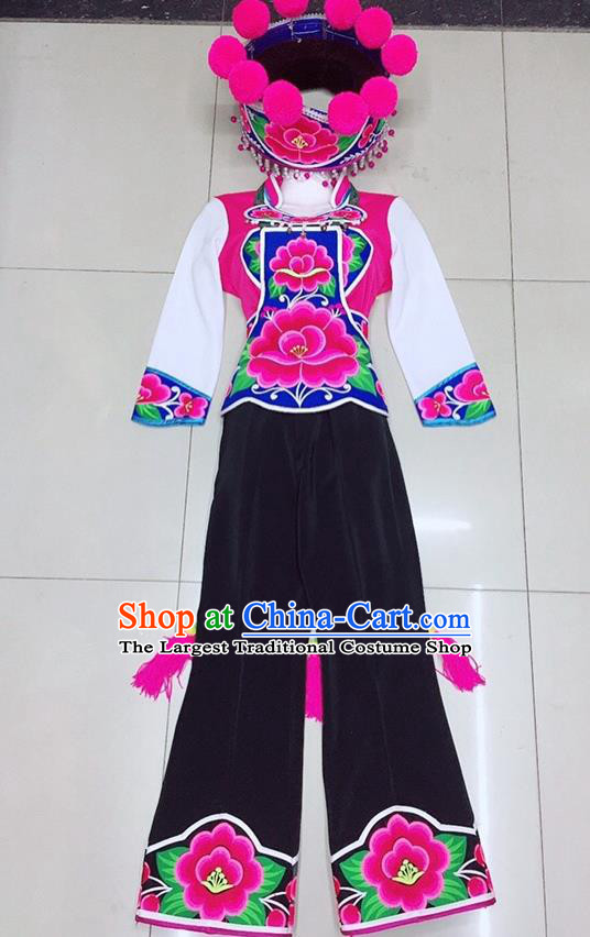 Chinese Yi Nationality Dance Uniforms Ethnic Group Stage Performance Garment Costumes Yunnan Minority Female Informal Clothing