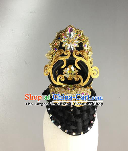 Chinese Classical Dance Hair Accessories Thousands Hands Guanyin Dance Hairpieces Women Stage Performance Headdress