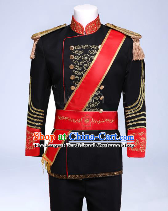 Custom European Drama Garment Costume England Royal Guard Clothing Annual Meeting Performance Suits Western Prince Black Jacket