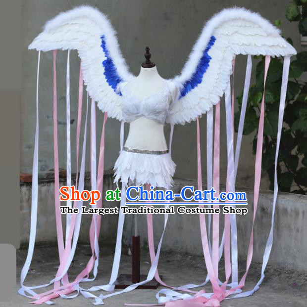 Custom Carnival Parade Back Accessories Miami Angel Ribbons Tassel Wings Fancy Ball Deluxe Decorations Stage Show Props Halloween Cosplay Feathers Wear