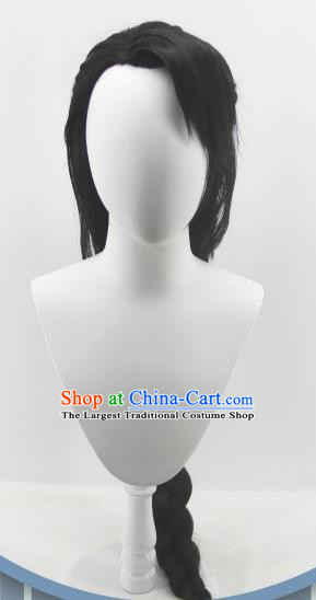 Chinese Ancient Female Knight Wigs Headwear Traditional Hanfu Young Woman Hairpieces Cosplay Swordswoman Hair Accessories