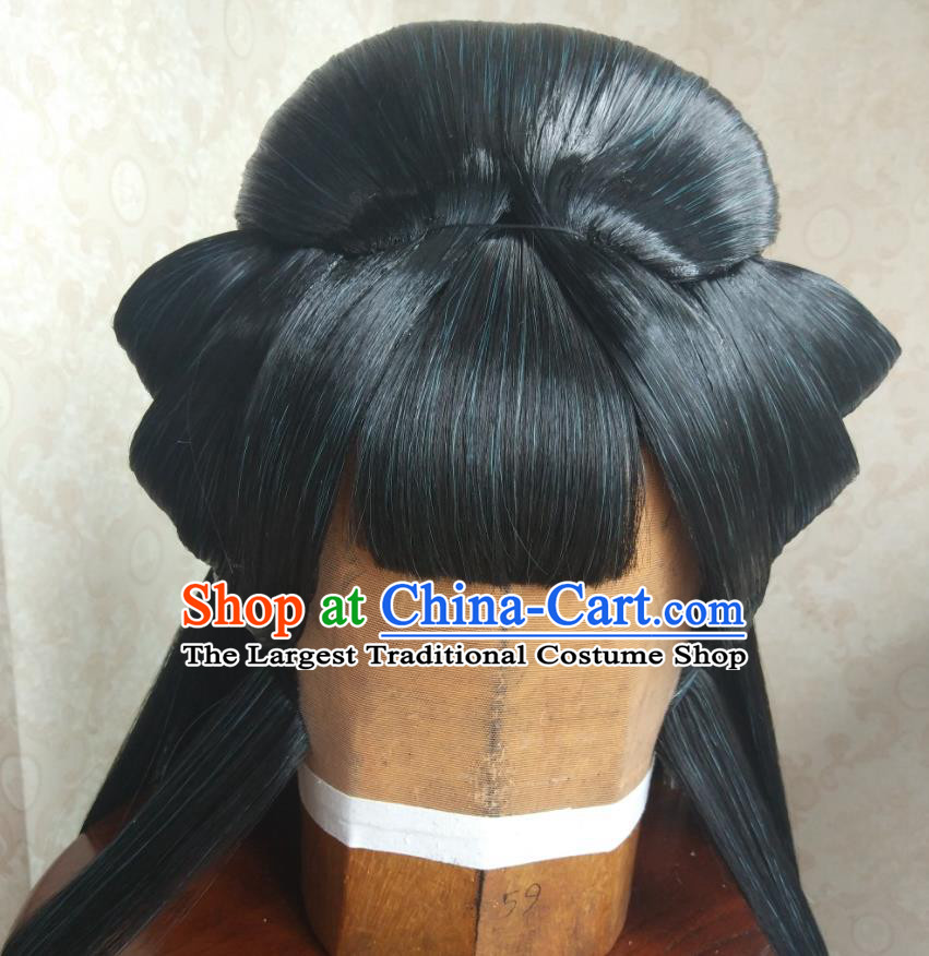 China Cosplay Fairy Princess Hairpieces Ancient Young Lady Wigs Headdress Traditional Puppet Show Wei Shanhu Hair Accessories