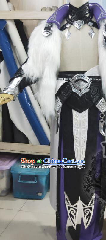 China Cosplay Swordsman Apparels Ancient Knight Warrior Clothing Traditional JX Online General Garment Costumes