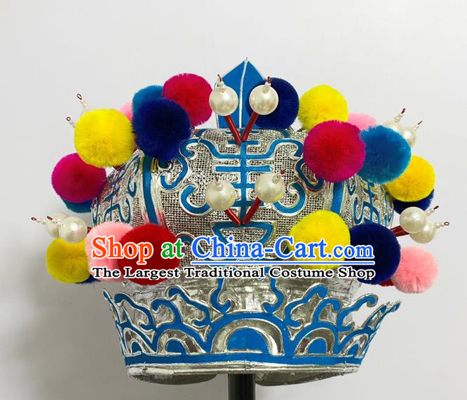 Handmade China Ancient Swordsman Hair Accessories Peking Opera Wusheng Hat Beijing Opera Warrior Helmet Headwear