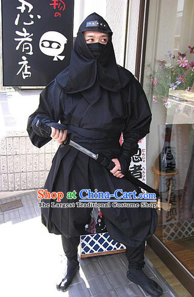 Asian Hidden Warrior Garment Costumes Japan Ninja Clothing Japanese Black Nocturnal Suits