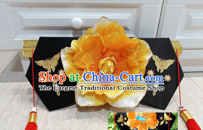 China TV Series Princess of Pearl Xiao Yan Zi Hair Accessories Traditional Qing Dynasty Court Lady Headdress Ancient Infanta Giant Wing Headpiece