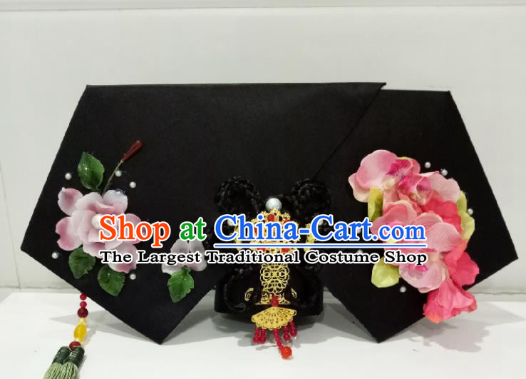 China Traditional Qing Dynasty Imperial Consort Headdress TV Series Empresses in the Palace An Ling Rong Headpiece Ancient Court Woman Giant Wing Hair Accessories