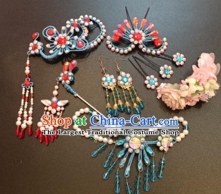 China Beijing Opera Headpieces Ancient Noble Lady Hair Accessories Traditional Yue Opera Hair Pins