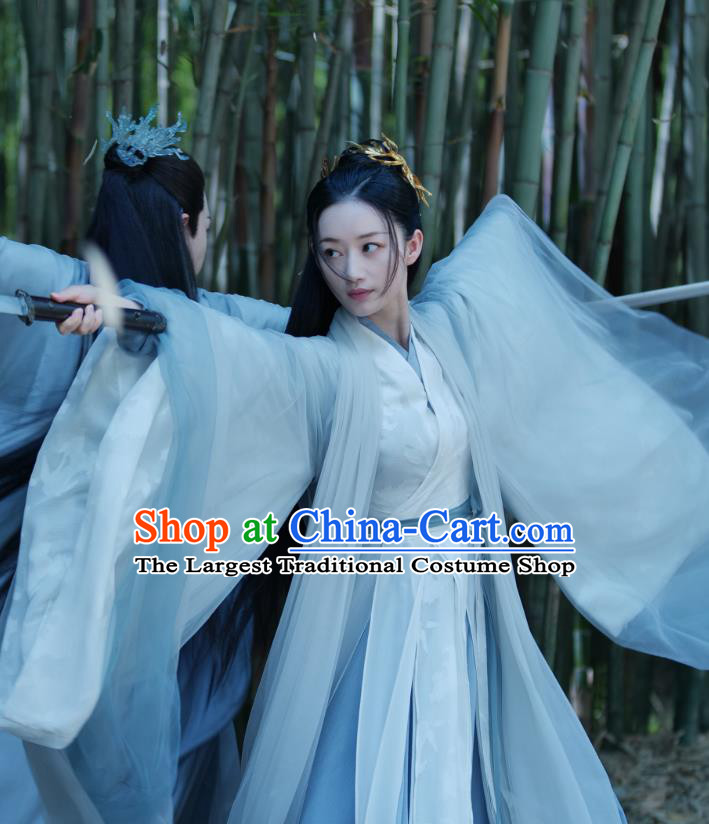 Chinese Xian Xia TV Series Love Between Fairy and Devil Xie Wan Qing Garment Costumes Ancient Swordswoman Dresses