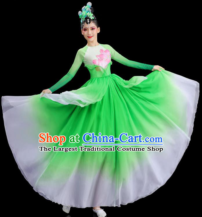 Chinese Classical Dance Clothing Opening Dance Fashion Lotus Dance Costume Stage Performance Green Dress