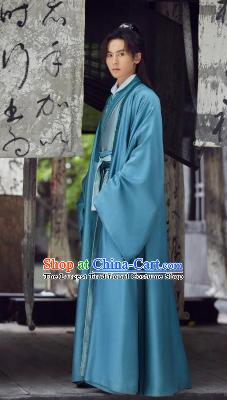 Chinese Traditional Childe Blue Hanfu Clothing Wu Xia Series Word Of Honor Zhou Xu Garments Ancient Swordsman Costumes