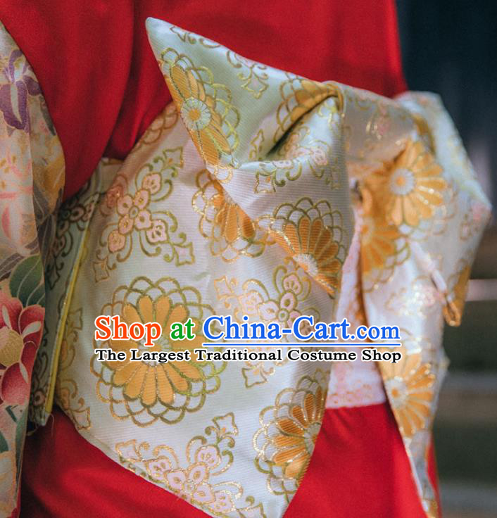 Japanese Kimono Waistband Traditional Clothing Obi Belt Handmade Brocade Corset