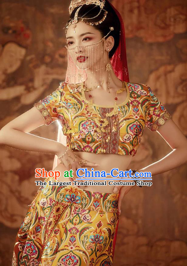 Chinese Western Regions Lou Lan Princess Clothing Ancient Dance Beauty Dress Costume