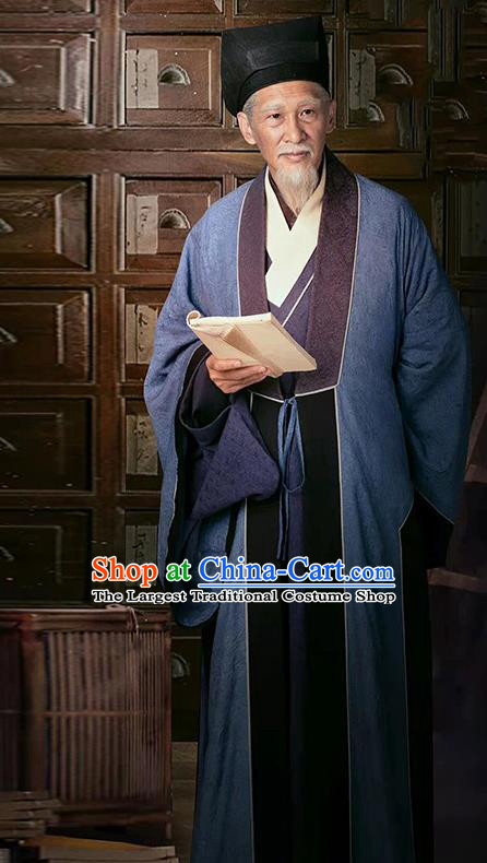 Chinese Ancient Scholar Costumes Ming Dynasty Medical Scientist Li Shizhen Clothing