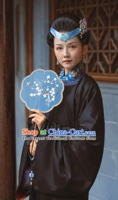 Chinese Ming Dynasty Noble Woman Historical Costume Ancient Countess Hanfu Clothing Eight Famous Beauties of Qinhuai River Kou Bai Men Dresses