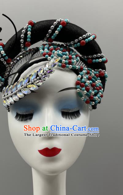 Chinese Ethnic Stage Performance Hair Jewelries Ewenki Minority Women Wig Headwear Evenki Nationality Dance Hairpieces