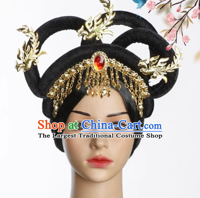 Top Handmade Wig Journey to the West Princess Iron Fan Headdress Halloween Cosplay Headwear